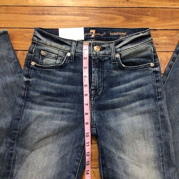 7FOR all mankind Roxanne classic ankle skinny high rise waist soft denim size 25 - Picture 6 of 11